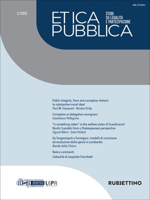 cover image of Etica Pubblica 2/2020--Studi su legalità e partecipazione